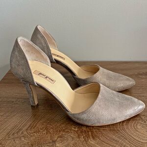 Paul Green Suede Heels 5.5 Gray D’Orsay Pump, Pointed Toe, Made in Austria Y2K